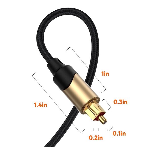 3FT Optical Audio Cable Toslink Male to Male Digital Cable Home Theater theater - Picture 2 of 7